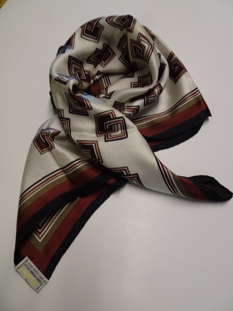 Vintage Echo 100 Silk Square Scarf Vintage Echo 100 Silk Square Scarf